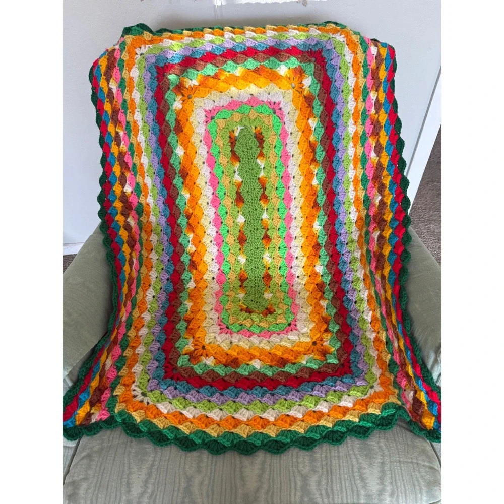 Handmade crochet throw